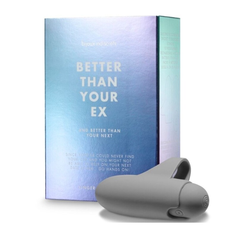 Вібратор на палець Bijoux Indiscrets Better Than Your Ex перезаряджуваний, сірий, 7.5 х 2.5 см