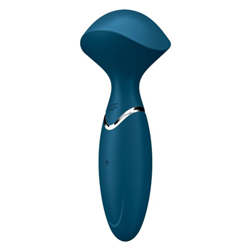 Вібромасажер Satisfyer Mini Wand-er компактний, блакитний, 5.8 х 6.3 см