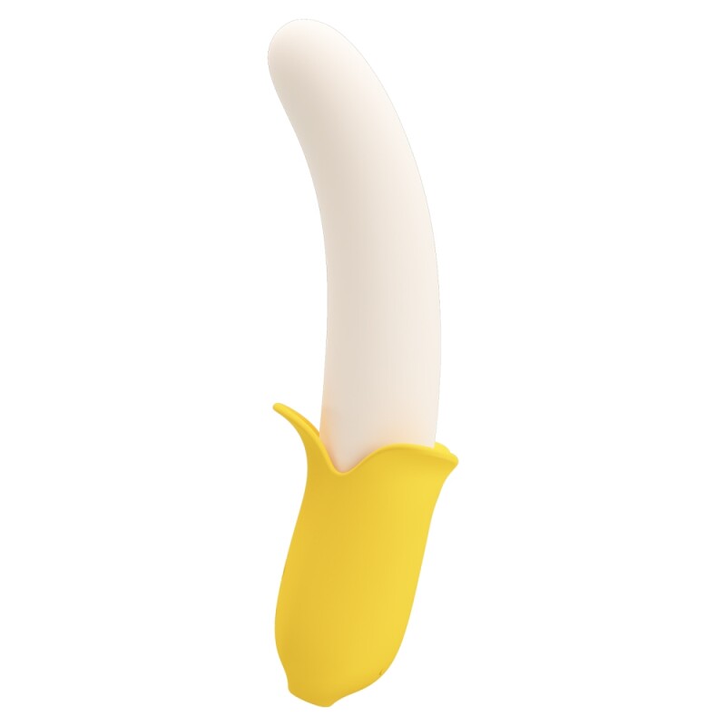Вібратор з фрикціями Pretty Love Banana Geek у вигляді банана, біло-жовтий, 19.5 х 3.1 см - Зображення 4