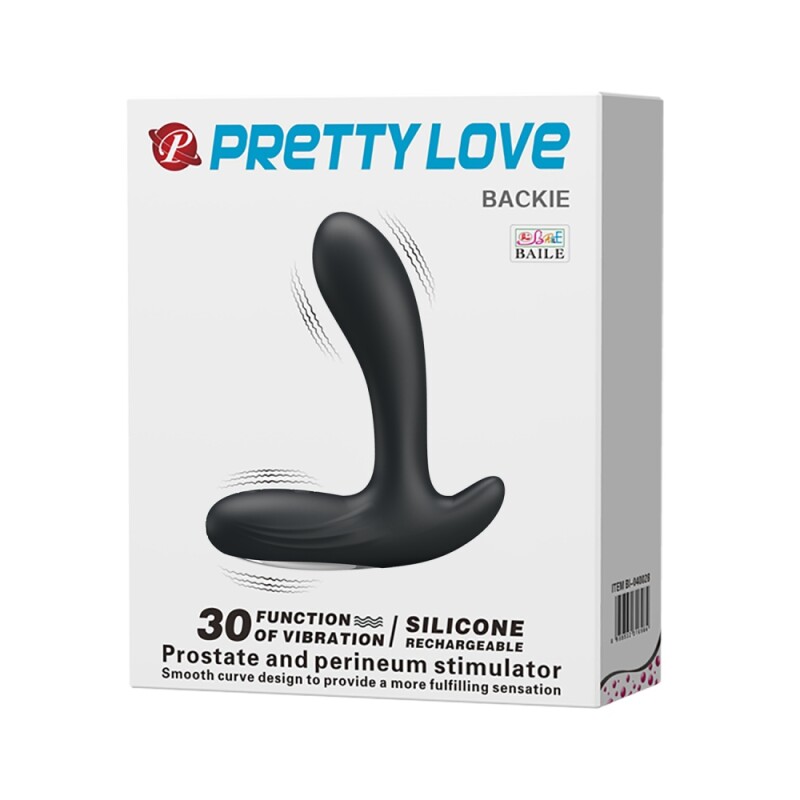 Вібромасажер простати Pretty Love Beckie рельєфний, чорний, 12.5 х 3.5 см - Изображение 7
