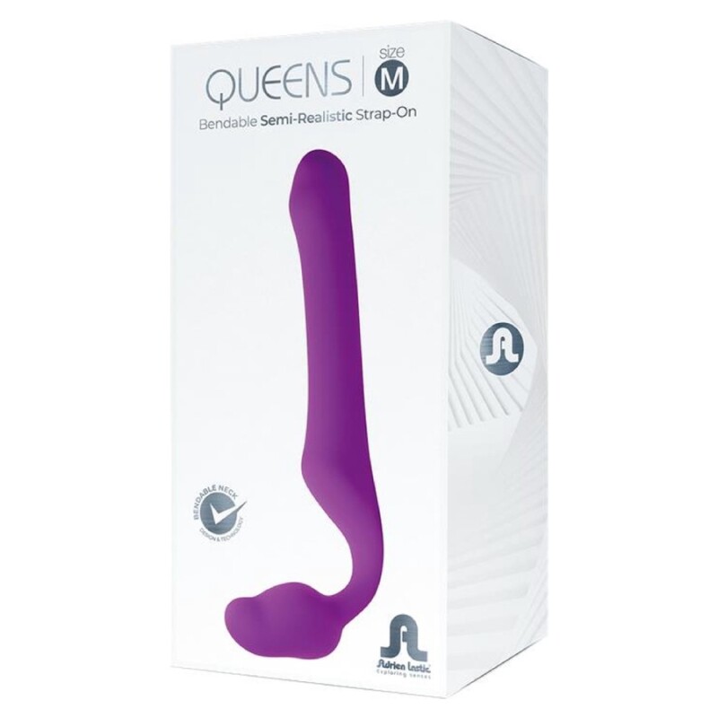 Страпон безремневий Adrien Lastic Queens M гнучкий, фіолетовий, 16 х 4.1 см - Зображення 1