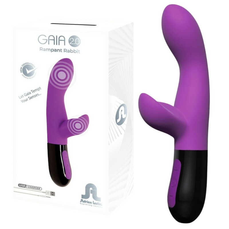 Вібратор-кролик Adrien Lastic Gaia 2.0 фіолетовий, 20.4 х 3.6 см