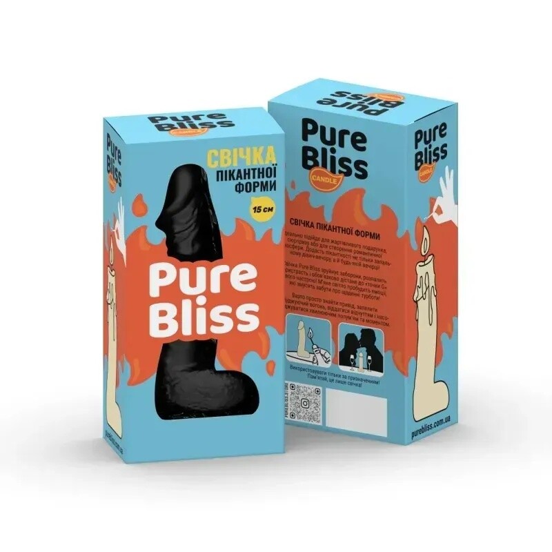 Свічка пікантної форми Pure Bliss MINI Black чорна, 15 х 3.4 см - Зображення 6