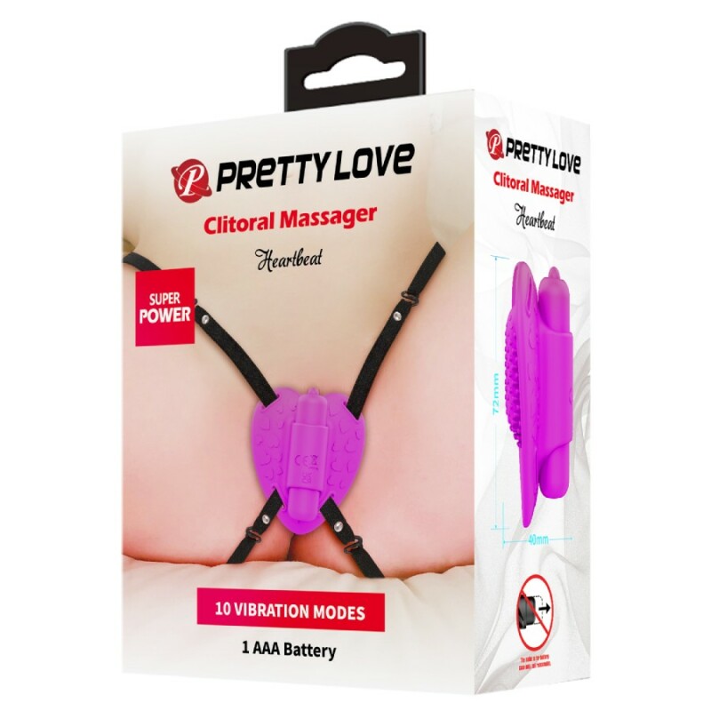 Вібратор для клітора Pretty Love Heartbeat на ремінцях, фуксія, 7.2 х 7.2 см - Зображення 8