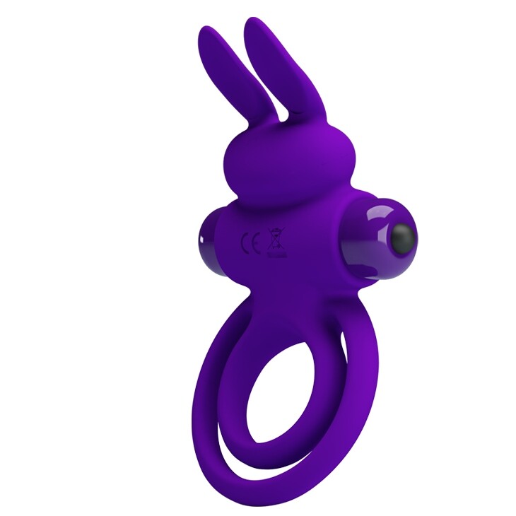 Ерекційне віброкільце Pretty Love Ring III з вушками, фіолетове, 9.7 х 5.6 см - Зображення 3