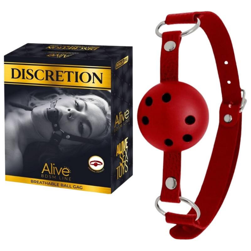 Кляп-кулька Alive Discretion регульований, червоний, 4.5 см