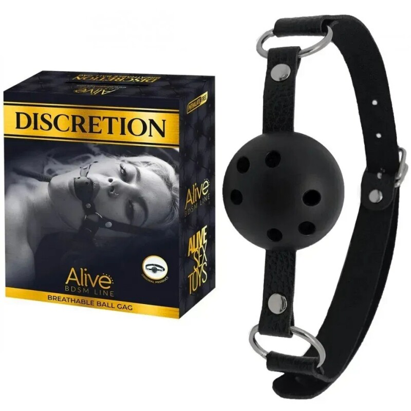 Кляп-кулька Alive Discretion регульований, чорний, 4.5 см