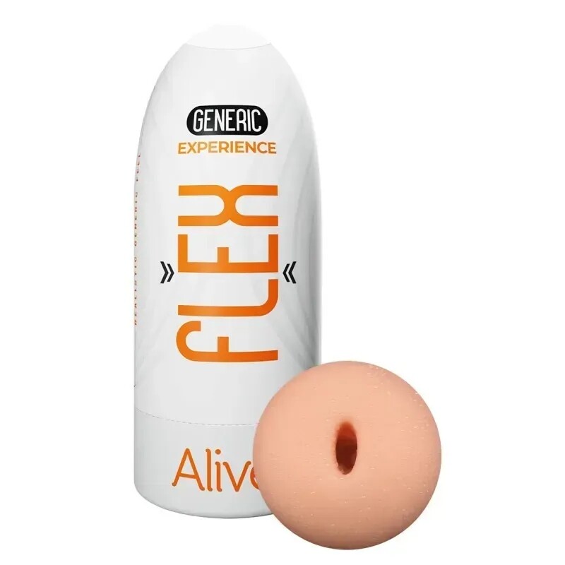 Мастурбатор в колбі Alive Flex Generic M бежевий, 16 х 6.5 см
