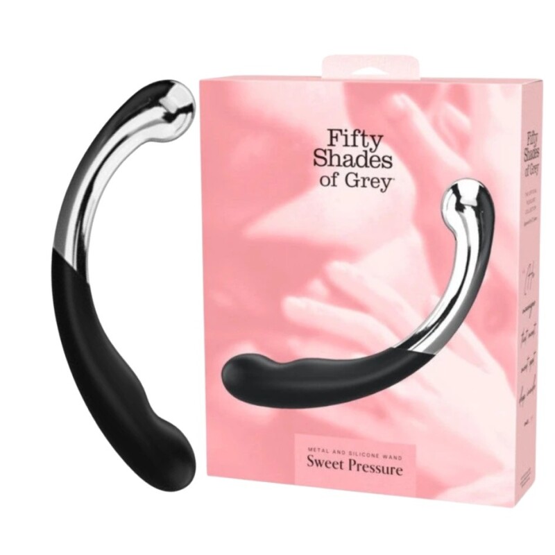 Фалоімітатор двосторонній Fifty Shades of Grey Sweet Pressure сріблясто-чорний, 21.5 см