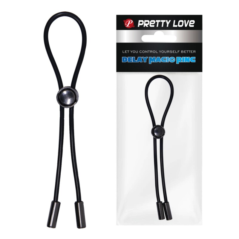 Ерекційне лассо Pretty Love для пеніса, чорне, 26 см