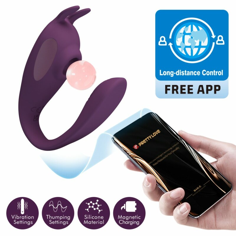 Вакуумний стимулятор Pretty Love Shey з вібрацією та додатком, фіолетовий, 10.6 х 3.4 см - Зображення 2