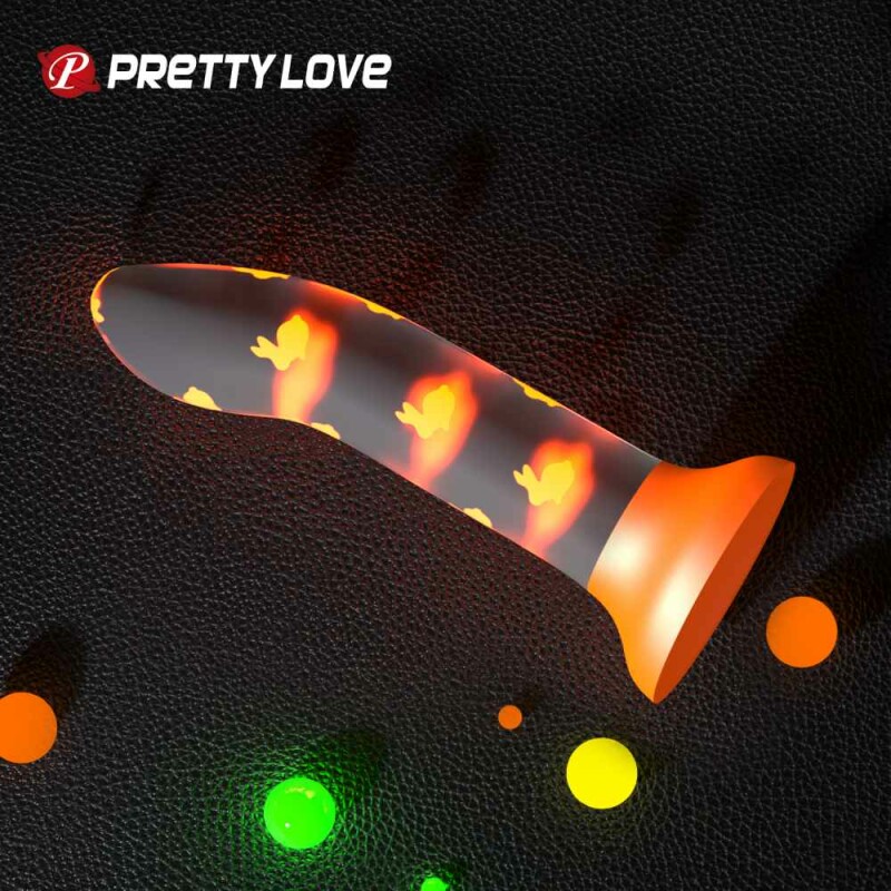 Фалоімітатор на присосці Pretty Love Magical Nightfall світиться в темряві, оренжевий, 17 х 3.3 см - Изображение 1