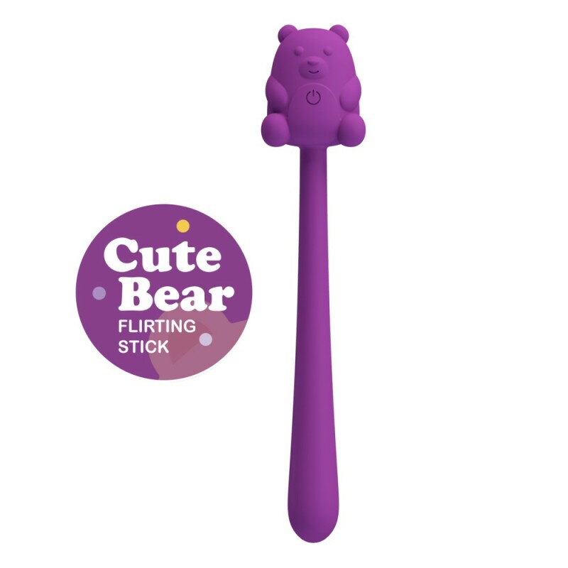 Мінівібратор Pretty Love Cute Bear гнучкий, фіолетовий, 13.3 х 2.4 см - Зображення 1