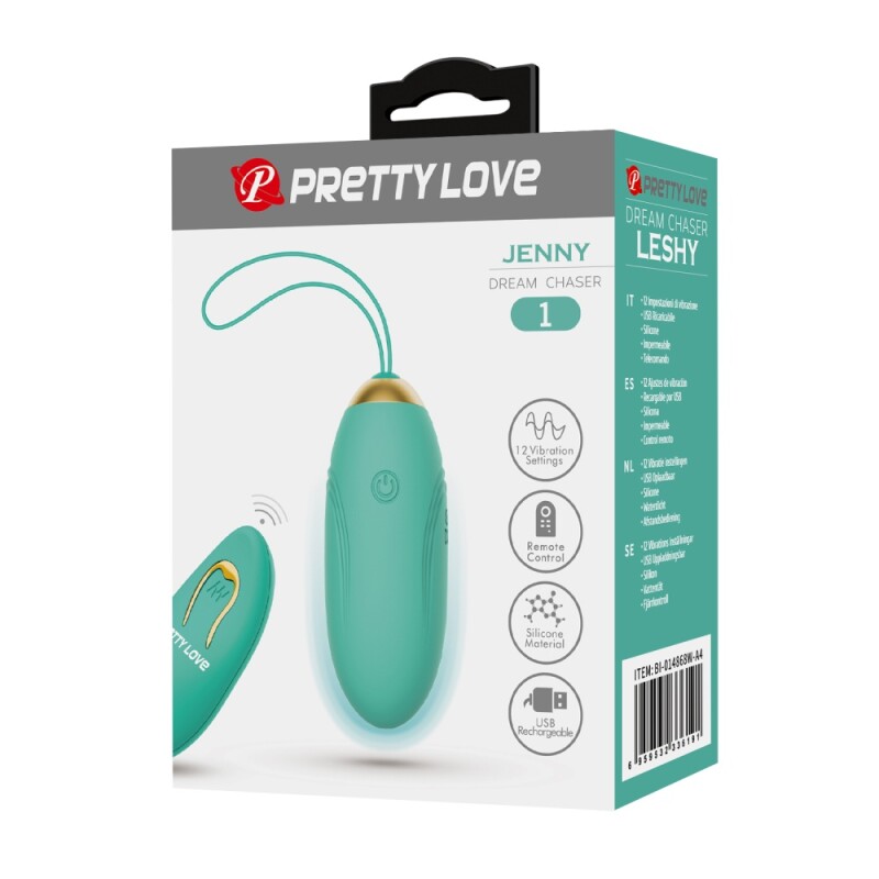 Віброяйце Pretty Love Jenny з пультом, бірюзове, 7 х 2.8 см - Зображення 7
