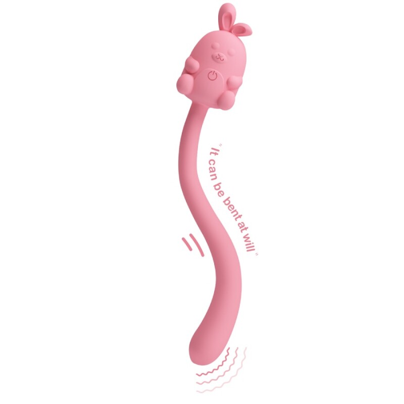 Мінівібратор на палочці Pretty Love Cute Bunny гнучкий, рожевий, 14.2 х 1.8 см - Изображение 2