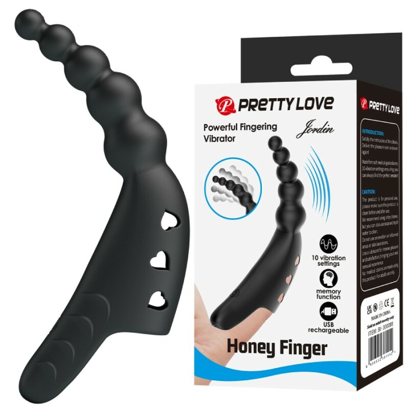 Вібратор на палець Pretty Love Honey Finger чорний, 12.2 х 2.1 см