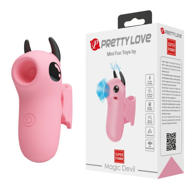 Стимулятор клітора Pretty Love Magic Devil з електростимуляцією, рожевий, 6.9 х 3 см