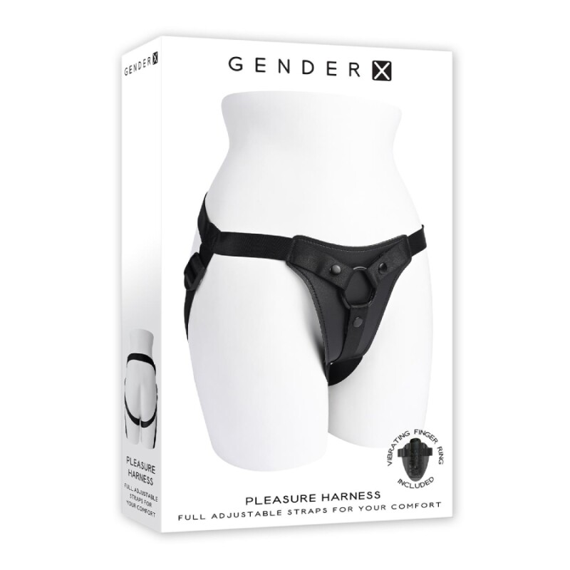 Трусики для страпона Evolved Gender X з вібратором на палець, чорні - Зображення 1