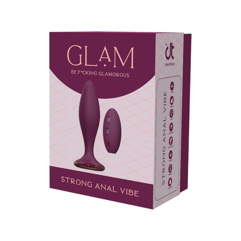Анальний вібратор Dreamtoys Glam з пультом, фіолетовий, 12.8 х 3.6 см - Зображення 1