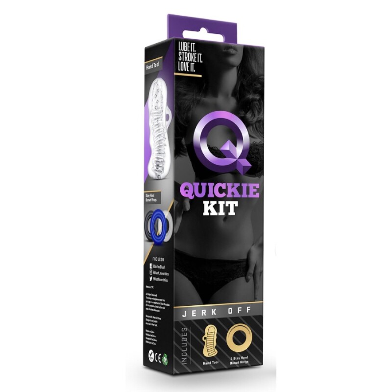 Насадка на пеніс Blush Quickie kit з трьома ерекційними кільцями, прозора, 11.5 х 4.2 см - Изображение 1