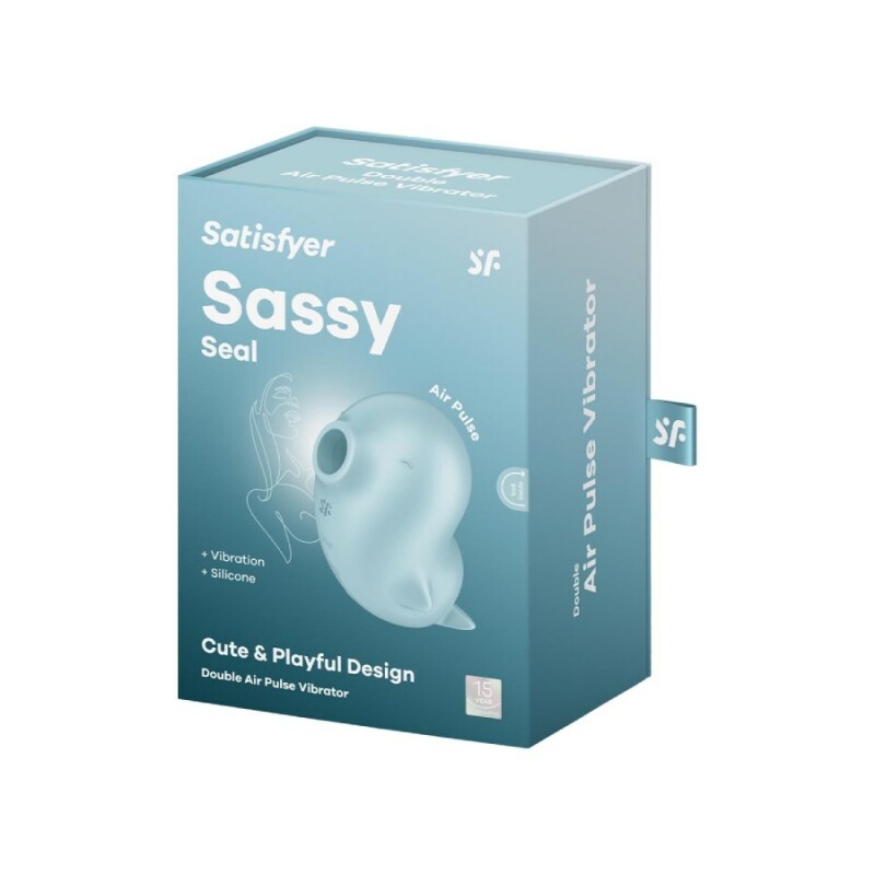 Вакуумний стимулятор Satisfyer Sassy Seal з вібрацією, блакитний, 9.5 х 9.5 см - Зображення 1
