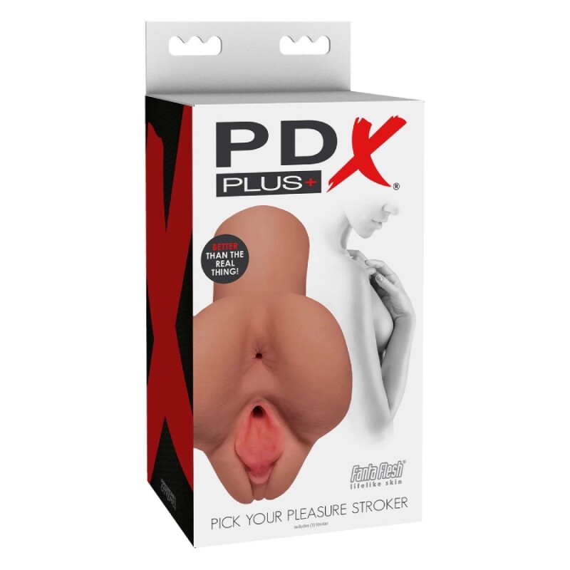 Мастурбатор анус та вагіна Pipedream PDX Plus кібершкіра, бежевий, 16.5 х 9.7 см