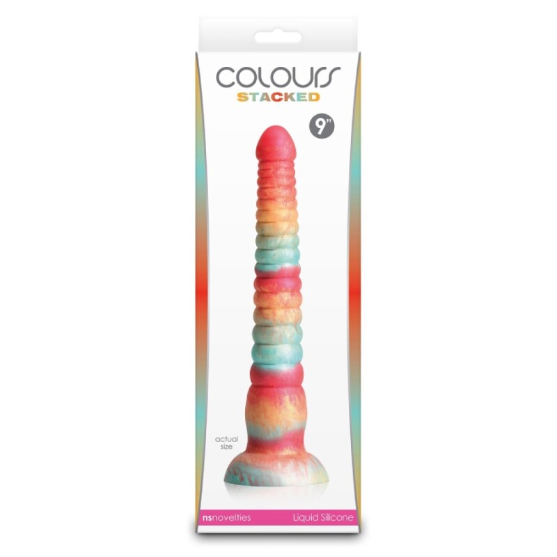 Фалоімітатор на присосці NS Novelties Colours триколірний, 20.7 х 4.1 см - Зображення 1