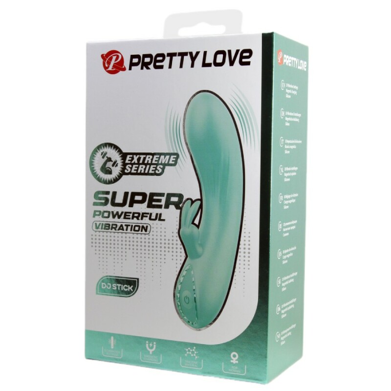 Вібратор-кролик Pretty Love DJ Stick з вушками для клітора, зелений, 12.7 х 2.7 см - Изображение 9