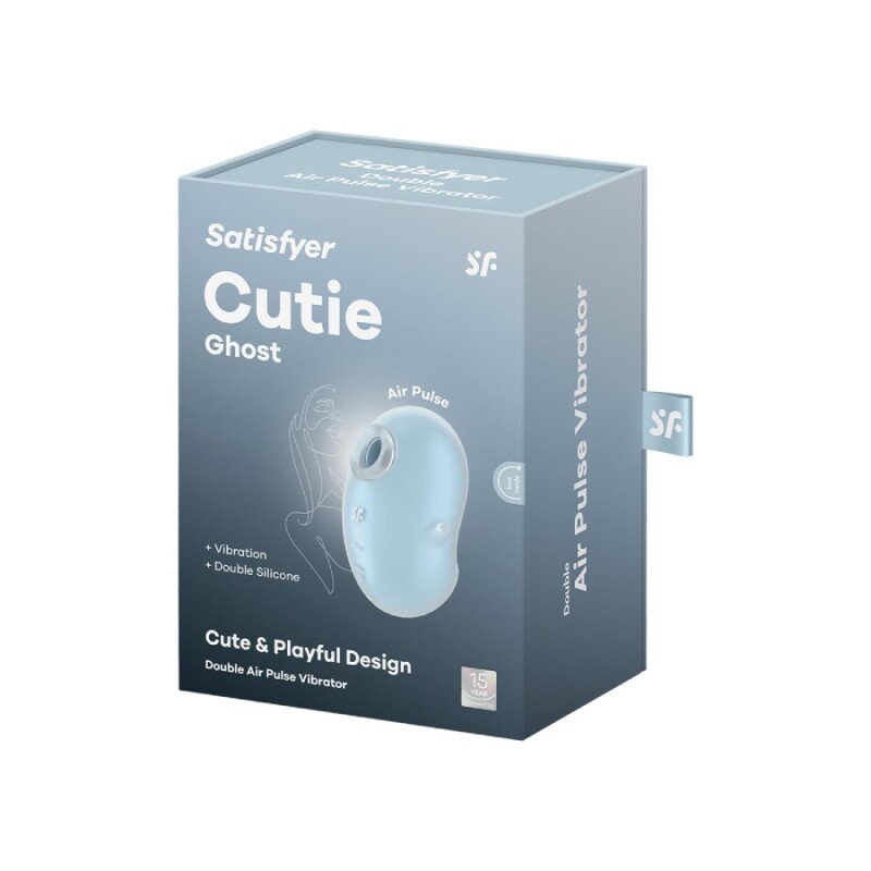 Вакуумний стимулятор Satisfyer Cutie Ghost з вібрацією, блакитний, 9.1 х 5.5 см - Изображение 1