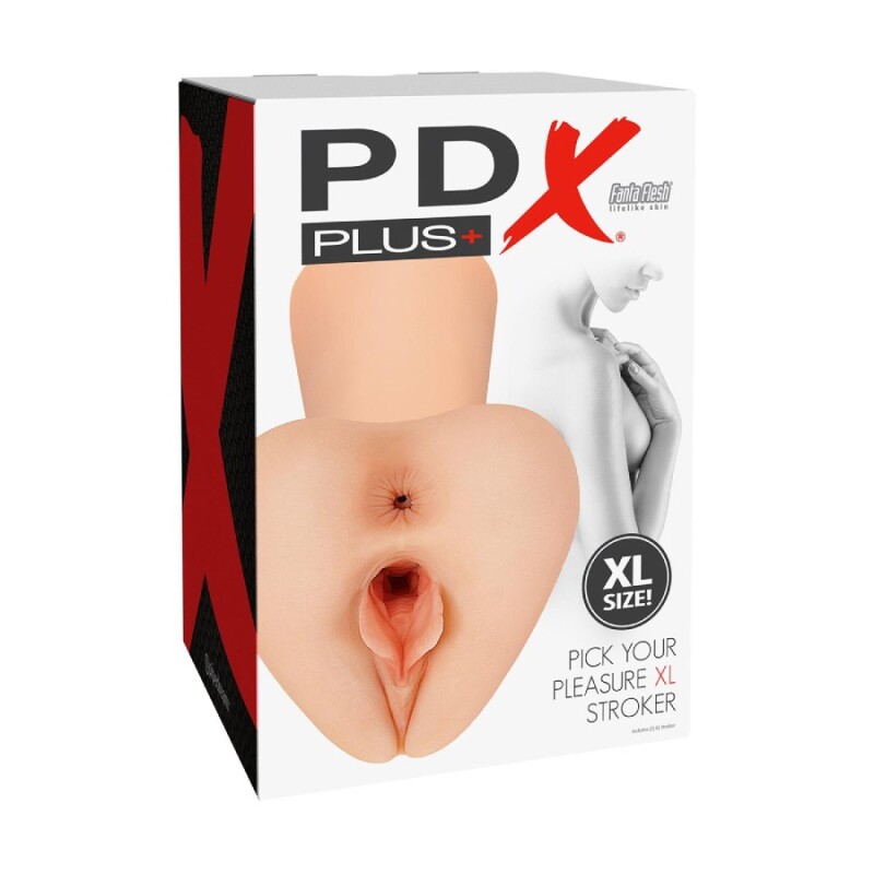 Мастурбатор вагіна та анус Pipedream PDX Plus кібершкіра, бежевий, 22.9 х 12.7 см