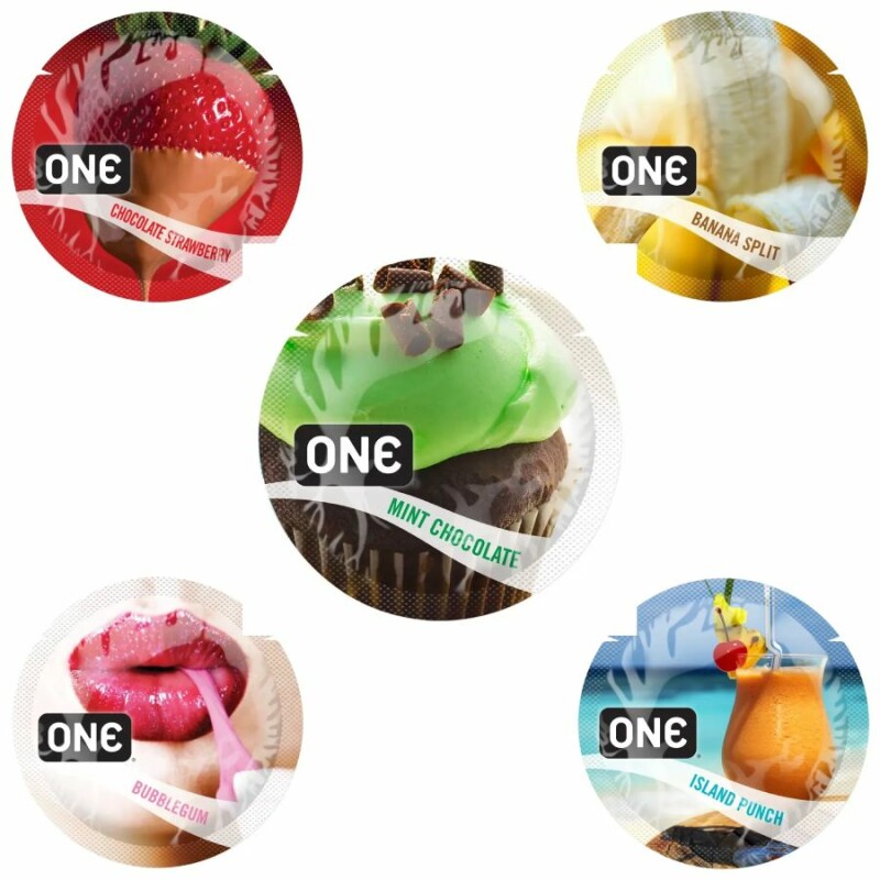 Презервативи оральні One FlavorWaves п'ять смаків, латексні, 5 шт