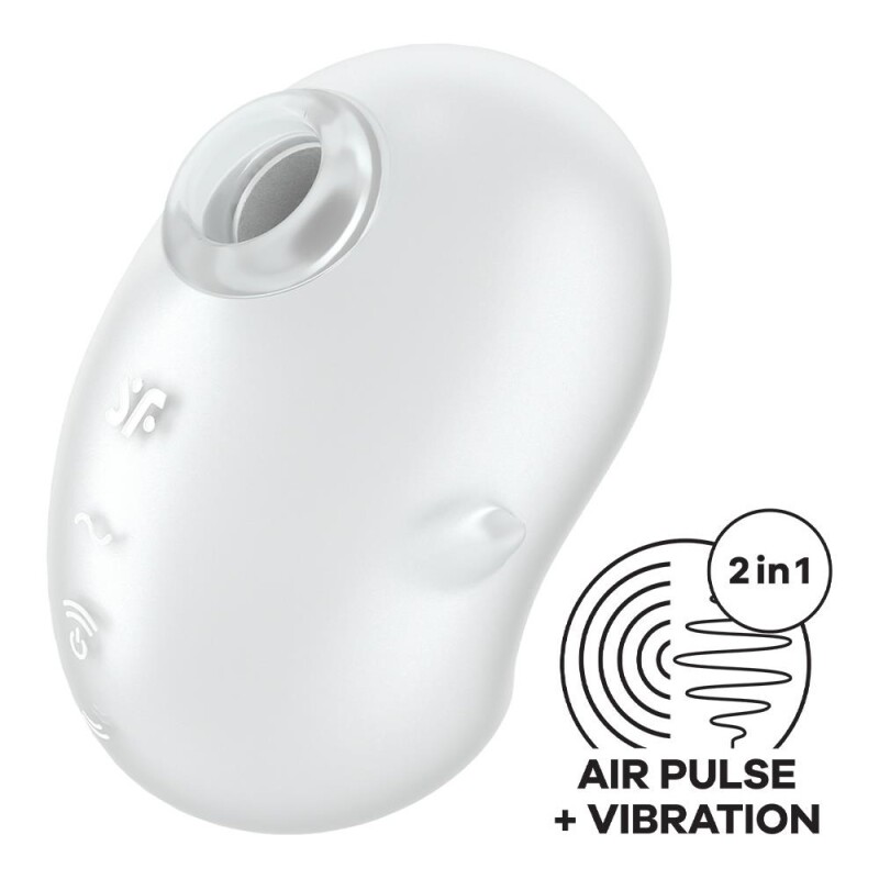 Вакуумний стимулятор Satisfyer Cutie Ghost з вібрацією, білий, 9.1 х 5.5 см - Изображение 2
