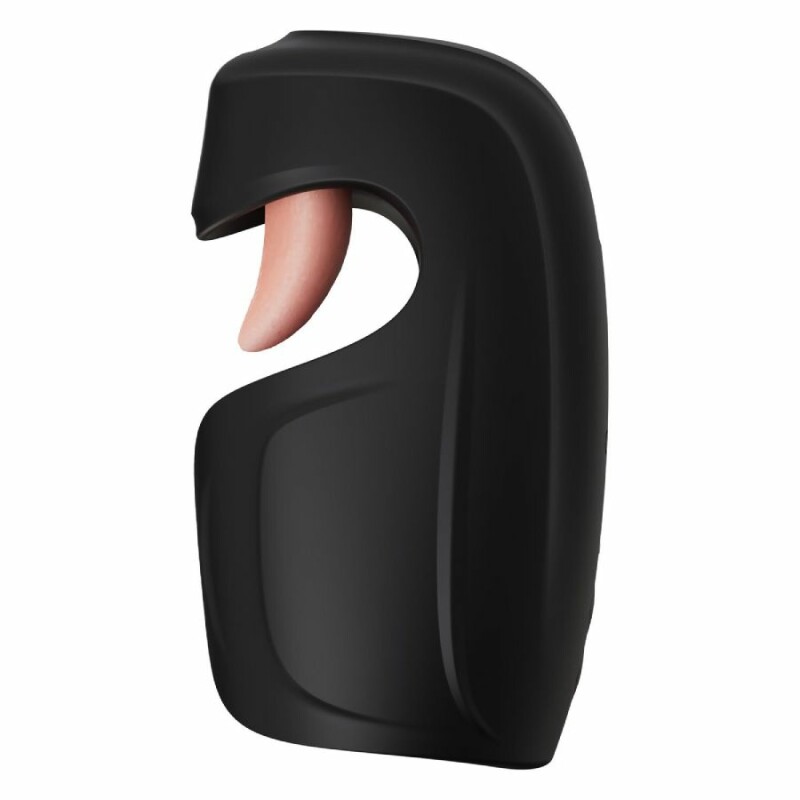 Мастурбатор з вібрацією Blush M for Men зі стимулюючим язичком, чорний, 14.6 х 6.4 см - Изображение 3
