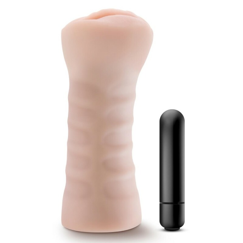 Мастурбатор-вагіна Blush Enlust з віброкулею, бежевий, 13.3 х 5.7 см - Зображення 3