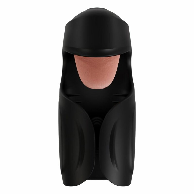 Мастурбатор з вібрацією Blush M for Men зі стимулюючим язичком, чорний, 14.6 х 6.4 см - Изображение 4