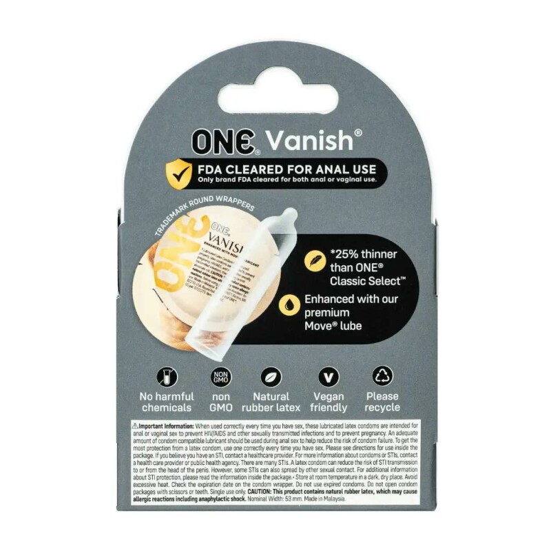 Презервативи латексні One Vanish ультратонкі, 3 шт - Зображення 5