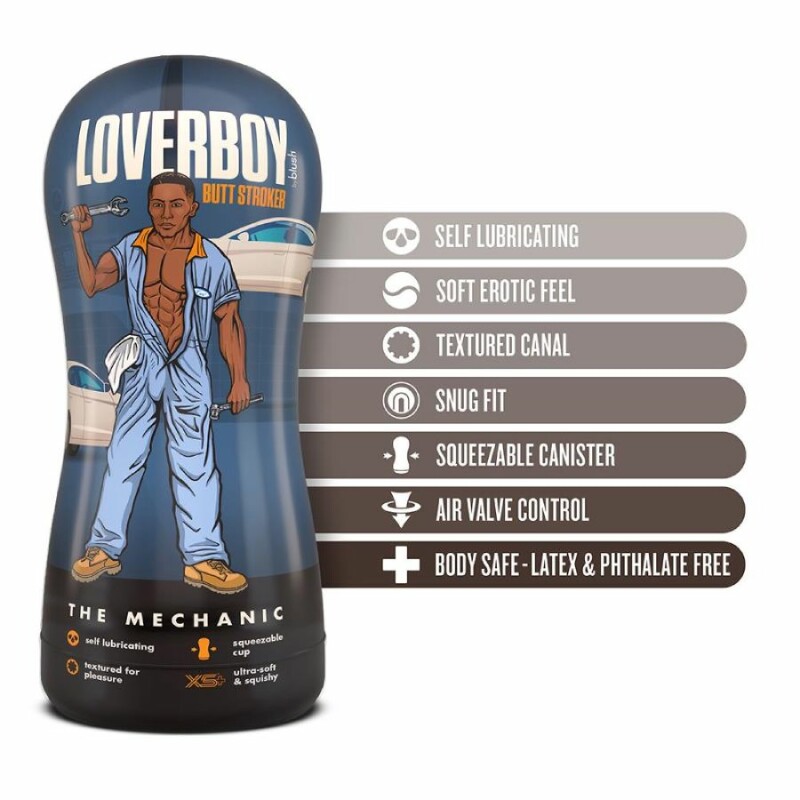 Мастурбатор-анус Blush Coverboy самозмащувальний, коричневий, 17.7 х 8.2 см - Изображение 6