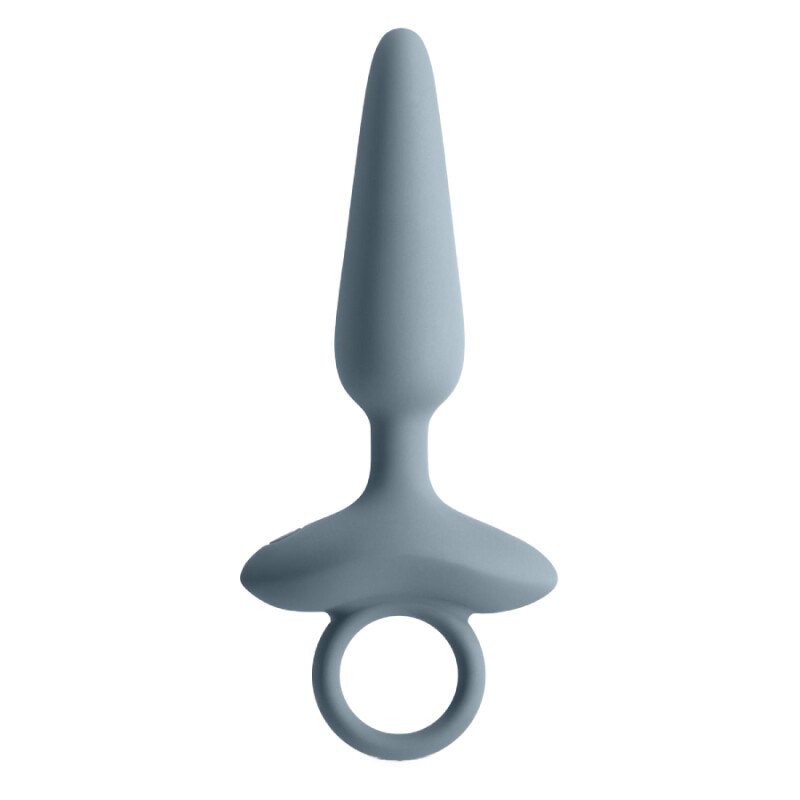 Анальний вібратор NS Novelties Renegade з кільцем, сірий, 15 х 3.1 см