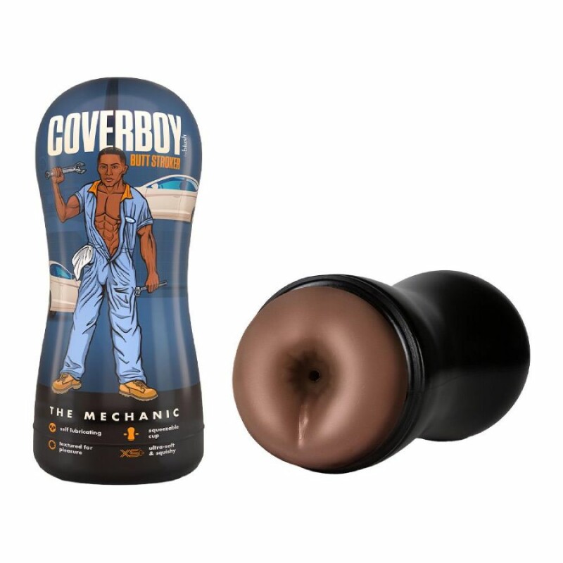 Мастурбатор-анус Blush Coverboy самозмащувальний, коричневий, 17.7 х 8.2 см
