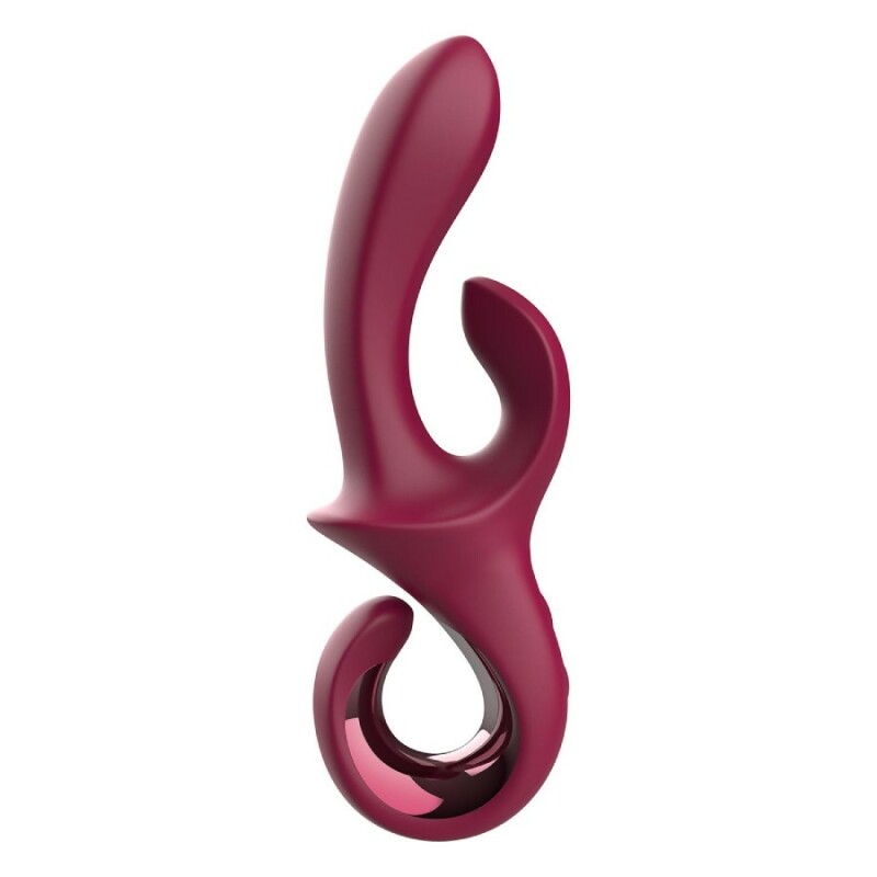 Вібратор-кролик Dreamtoys Glam з ручкою-гачком, бордовий, 22.7 х 4.2 см