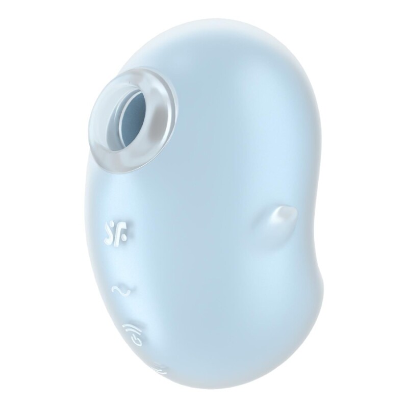 Вакуумний стимулятор Satisfyer Cutie Ghost з вібрацією, блакитний, 9.1 х 5.5 см