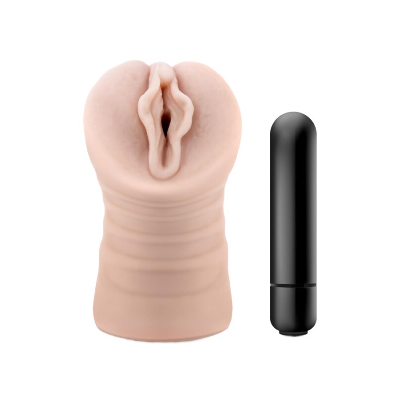 Мастурбатор-вагіна Blush Enlust з віброкулею, бежевий, 13.3 х 5.7 см