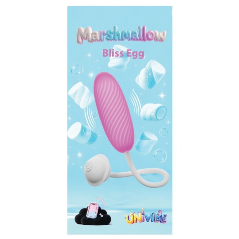 Віброяйце з додатком Univibe Marshmallow Bliss Egg рожеве, 14.7 х 3.8 см