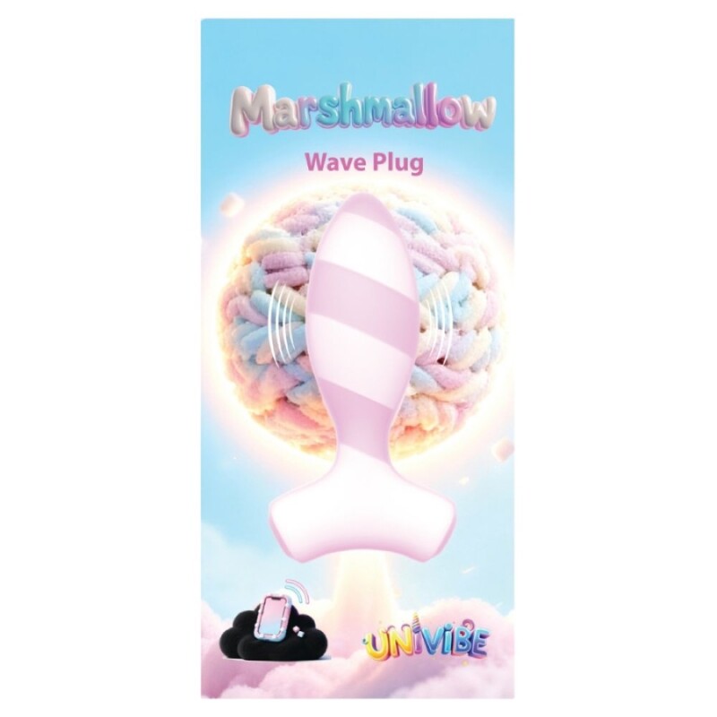 Анальний вібратор з додатком Univibe Marshmallow Wave Plug світло-рожевий, 11.3 х 5.8 см