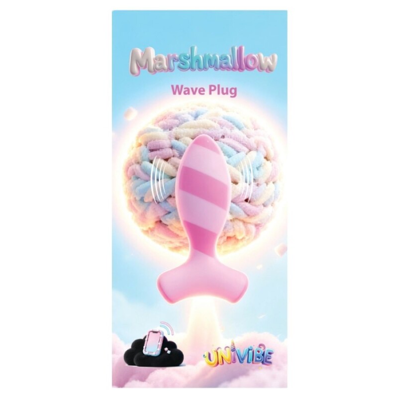Анальний вібратор з додатком Univibe Marshmallow Wave Plug рожевий, 11.3 х 5.8 см