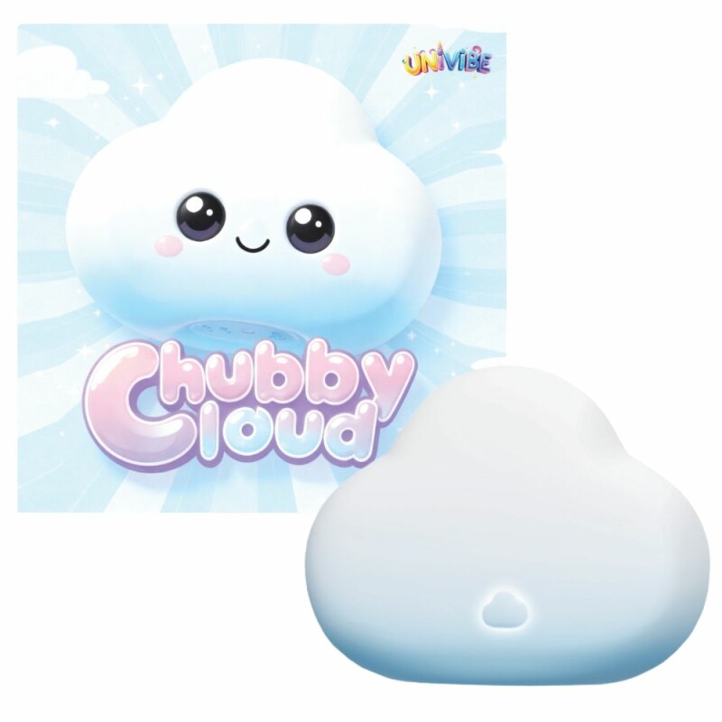 Сенсорний вібратор для клітора Univibe Marshmallow Chubby Cloud, що реагує на стискання, блакитний, 9 × 6,7 см