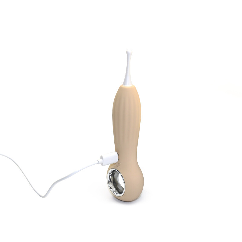 Вібратор для клітора Sweet Em Vibe Pen з трьома насадками, бежевий, 14.5 х 4.2 см - Зображення 3