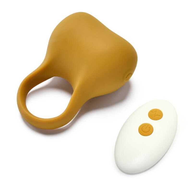 Ерекційне віброкільце Sweet Em Silky Ring з пультом, жовте, 7.6 х 5.7 см - Изображение 1