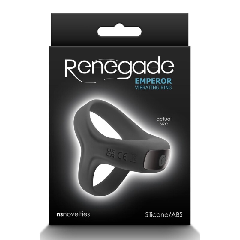 Ерекційне віброкільце NS Novelties Renegade на пеніс та мошонку, чорне, 6.5 х 4.5 см - Изображение 1