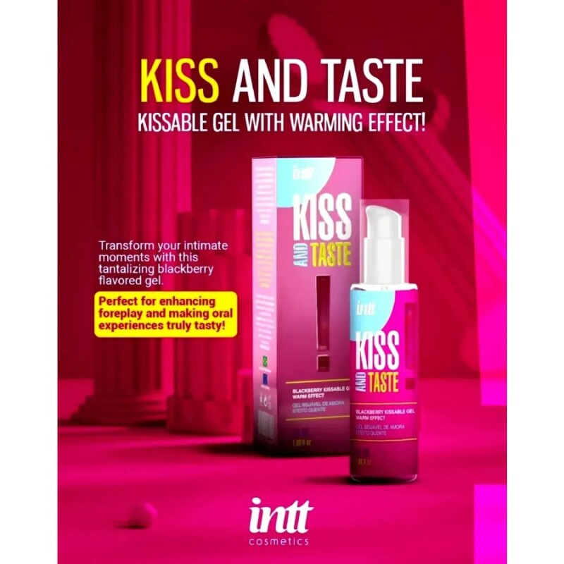 Їстівний зігріваючий лубрикант INTT Kiss and Taste Blackberry зі смаком ожини, 55 мл - Изображение 2